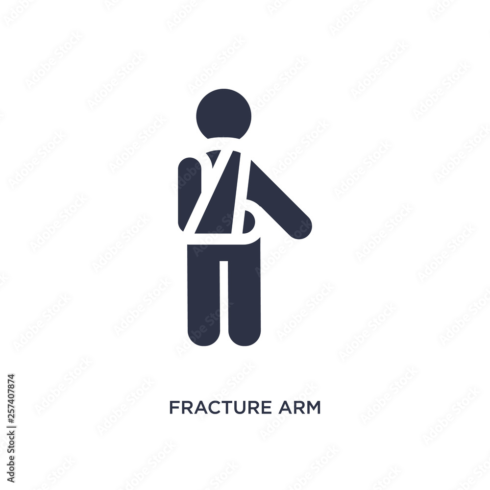 fracture arm icon on white background. Simple element illustration from behavior concept. fracture arm icon on white background. Simple element illustration from behavior concept.