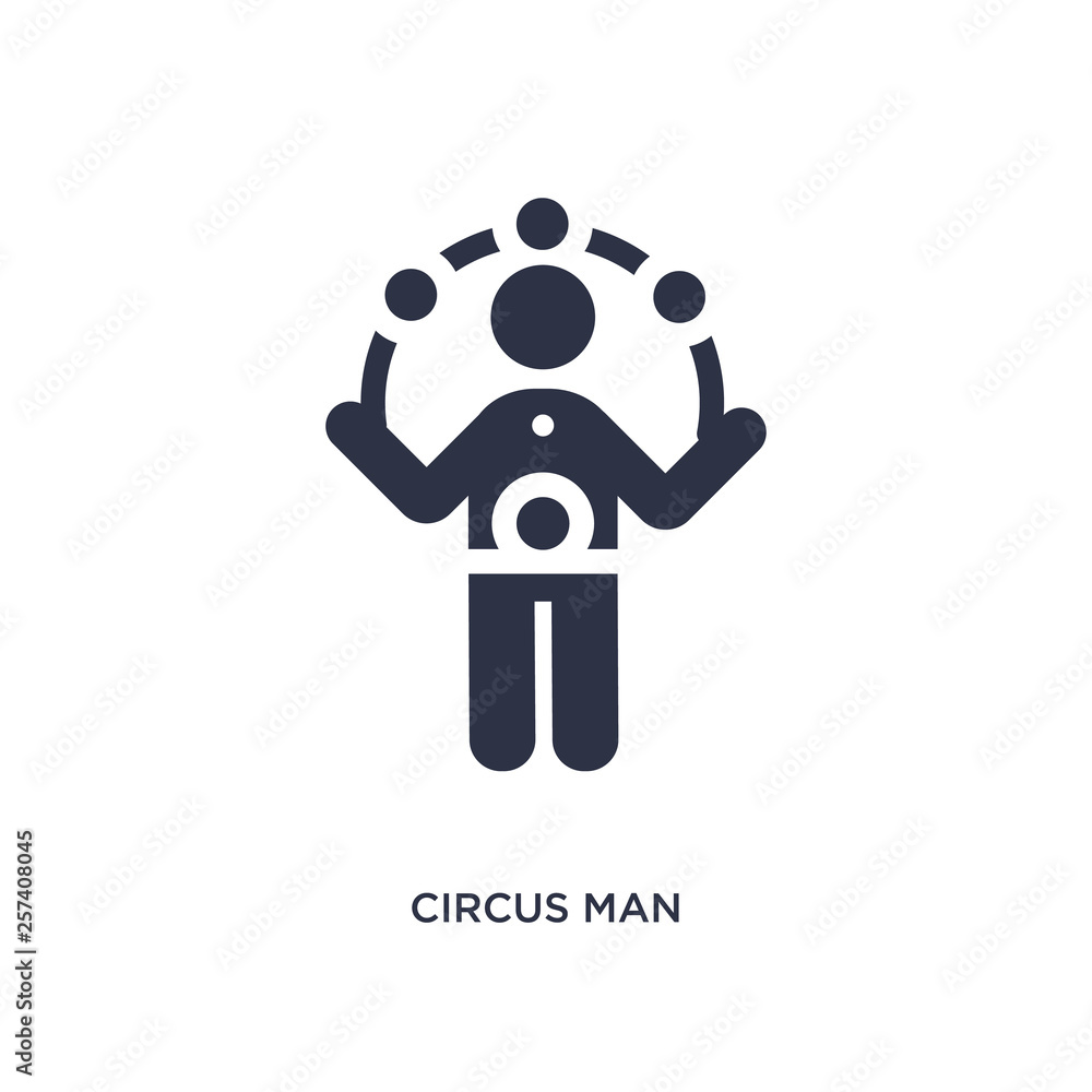 circus man icon on white background. Simple element illustration from behavior concept. circus man icon on white background. Simple element illustration from behavior concept.