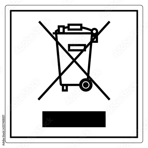 No Waste Symbol Sign, Vector Illustration, Isolate On White Background Label. EPS10