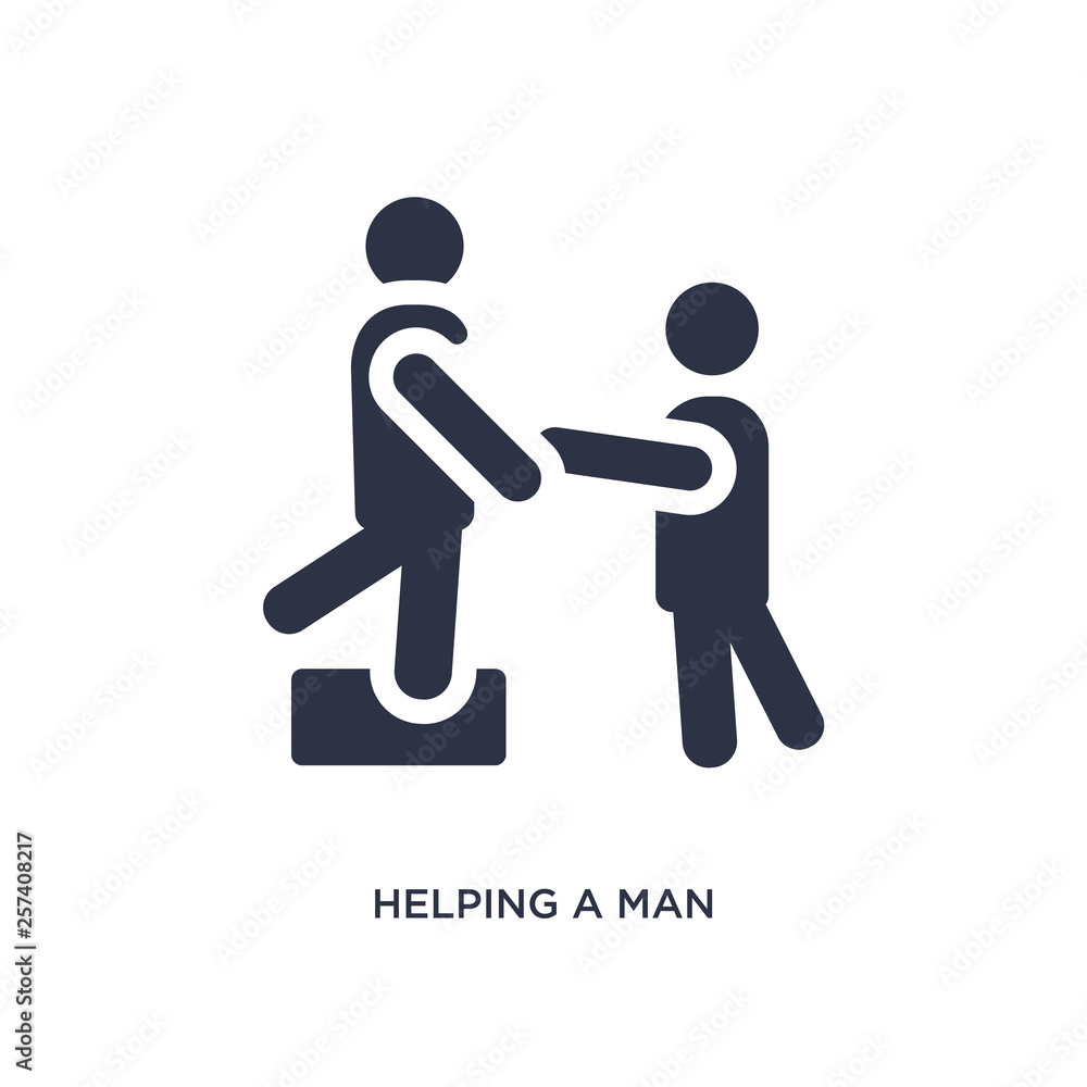 helping a man to climb icon on white background. Simple element illustration from behavior concept. helping a man to climb icon on white background. Simple element illustration from behavior concept.