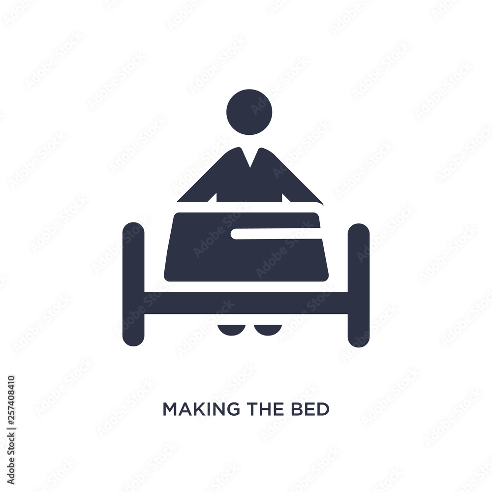 making the bed icon on white background. Simple element illustration from behavior concept. making the bed icon on white background. Simple element illustration from behavior concept.