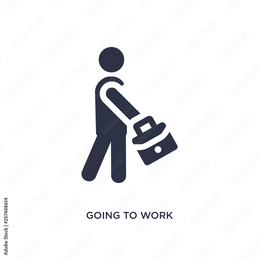 going to work icon on white background. Simple element illustration from behavior concept.
