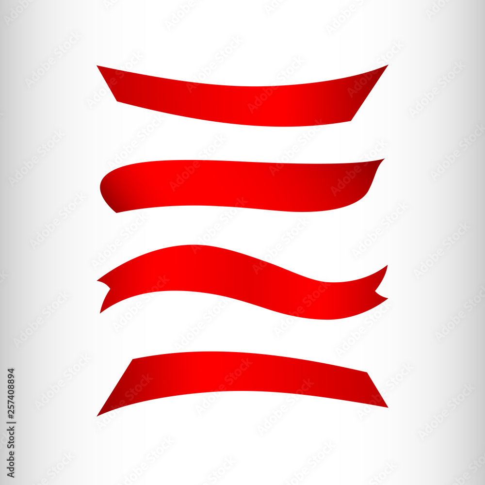 Red ribbons on a light background Isolated Element of design of advertising banners posters A set of ribbons for sales web shops business promotion Empty template Creative tag icon Vector Red ribbons on a light background Isolated Element of design of advertising banners posters A set of ribbons for sales web shops business promotion Empty template Creative tag icon Vector