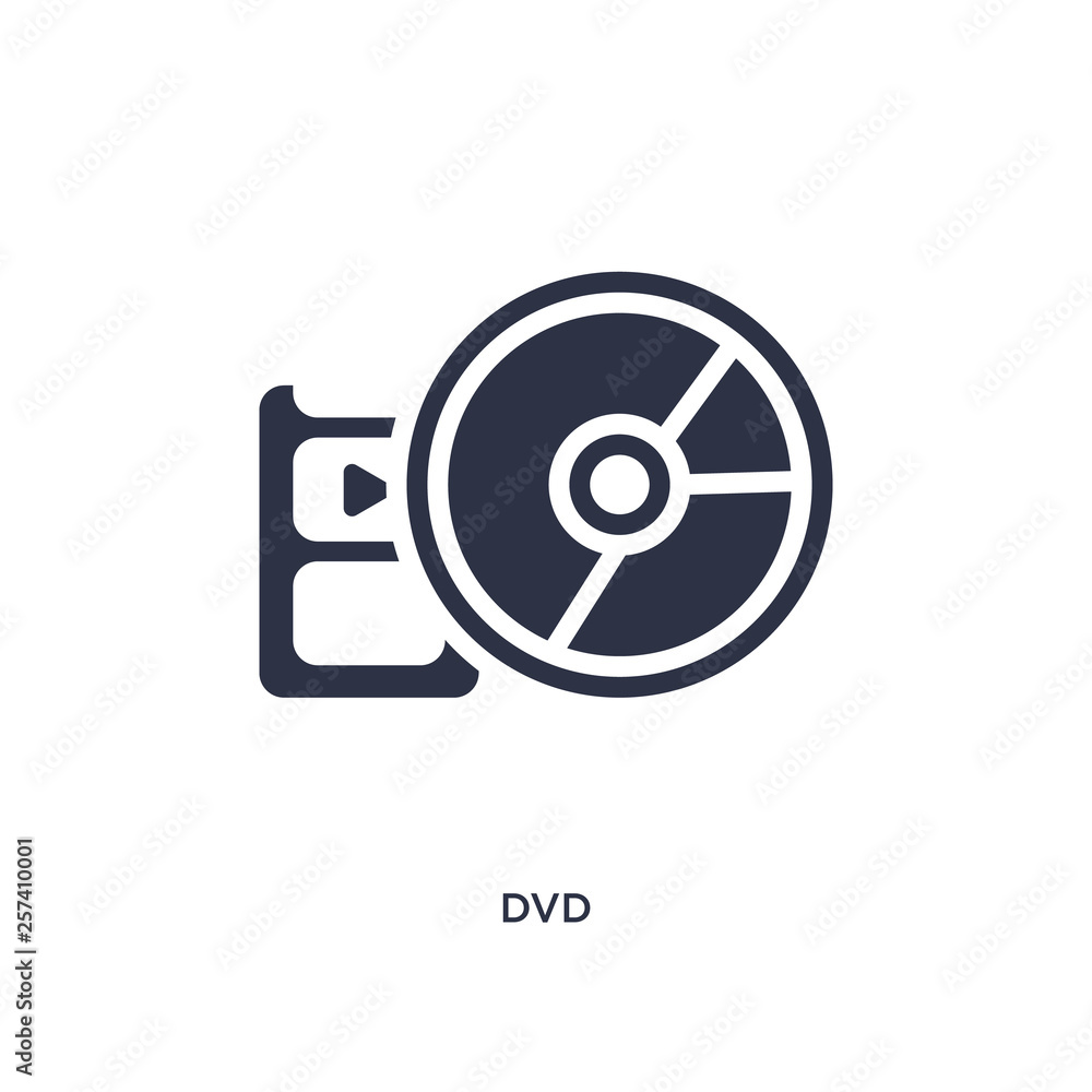 dvd icon on white background. Simple element illustration from cinema concept. dvd icon on white background. Simple element illustration from cinema concept.
