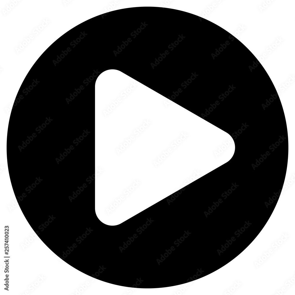 Play button icon - black classic, isolated - vector Play button icon - black classic, isolated - vector
