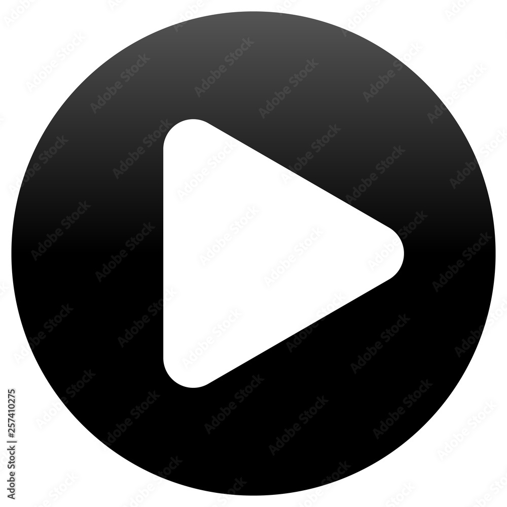 Play button icon - black classic gradient, isolated - vector Play button icon - black classic gradient, isolated - vector