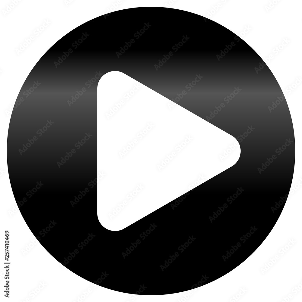 Play button icon - black classic gradient, isolated - vector Play button icon - black classic gradient, isolated - vector