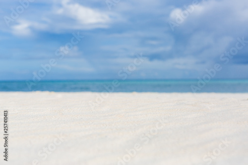 Fototapeta Naklejka Na Ścianę i Meble -  Beautiful beach landscape. Summer holiday and vacation concept. Inspirational tropical beach. Beach background banner