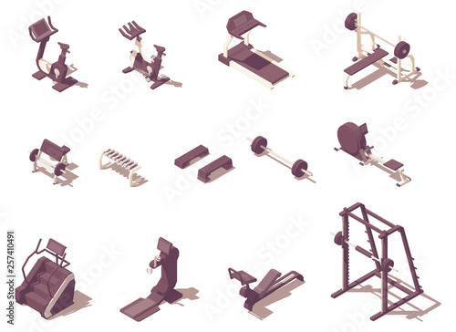 Vector isometric gym exercise machines set