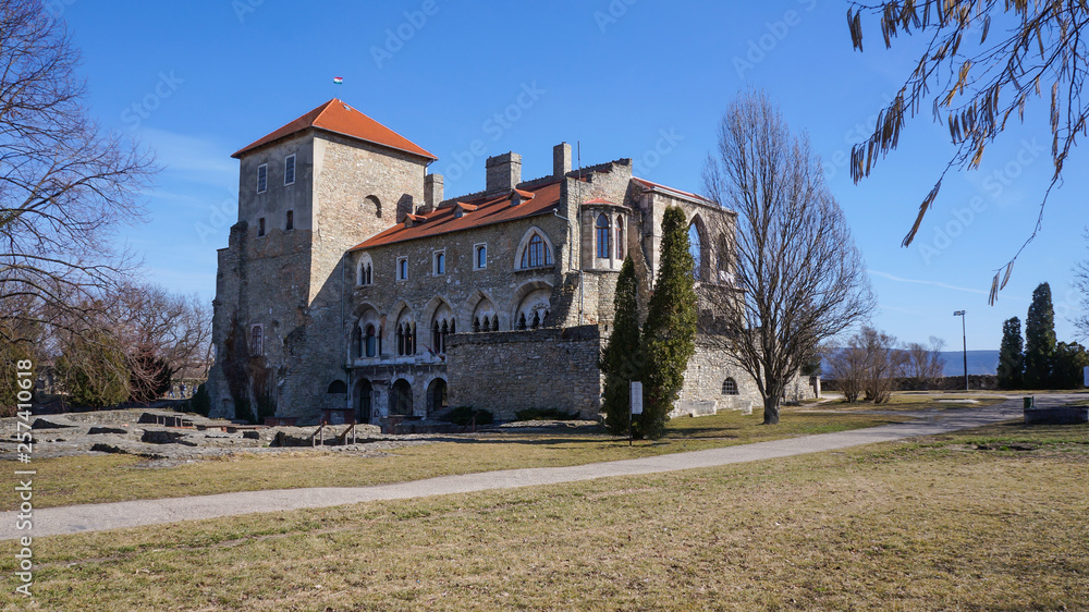 Tata,Hungary,04,03,2017 Castle in Tata, begins the tourist season