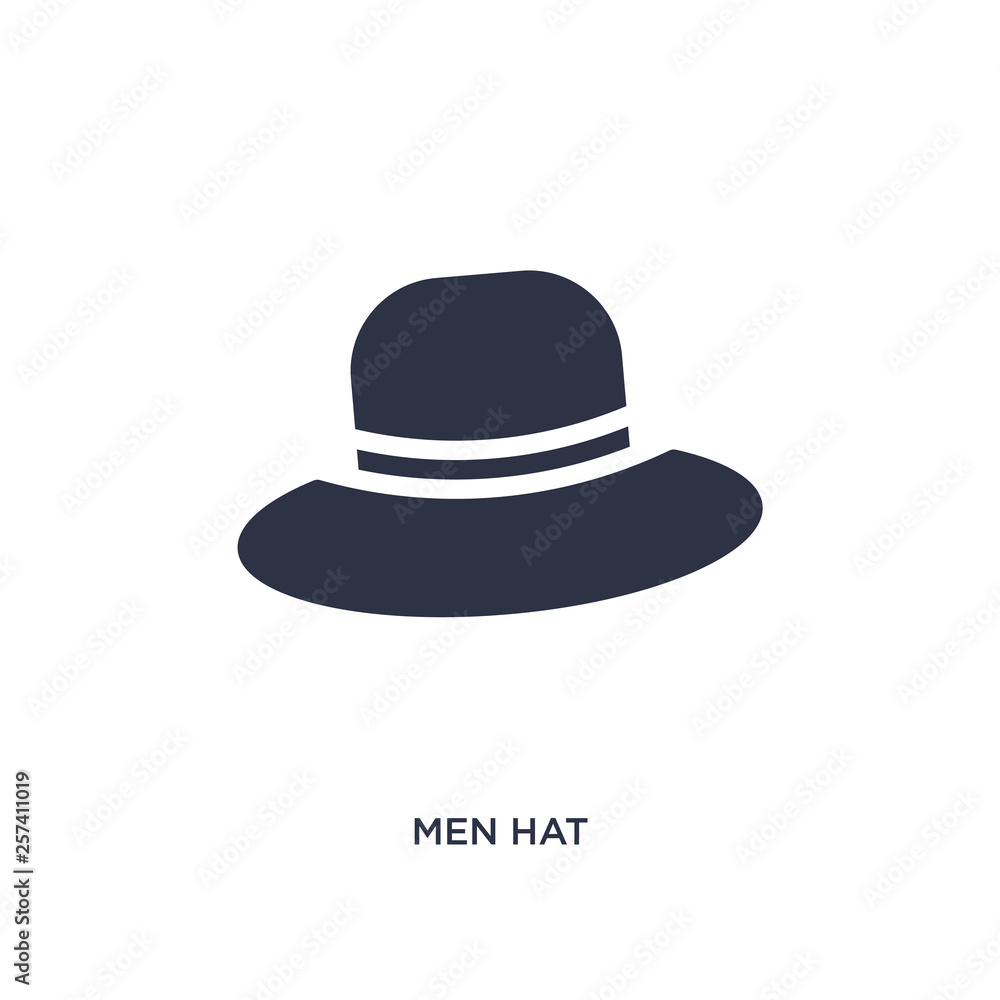 men hat icon on white background. Simple element illustration from clothes concept. men hat icon on white background. Simple element illustration from clothes concept.