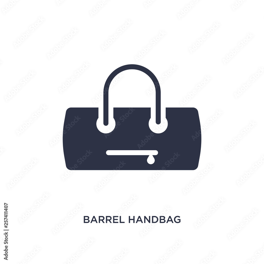 barrel handbag icon on white background. Simple element illustration from clothes concept. barrel handbag icon on white background. Simple element illustration from clothes concept.