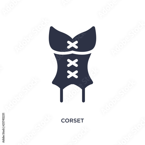 corset icon on white background. Simple element illustration from clothes concept.