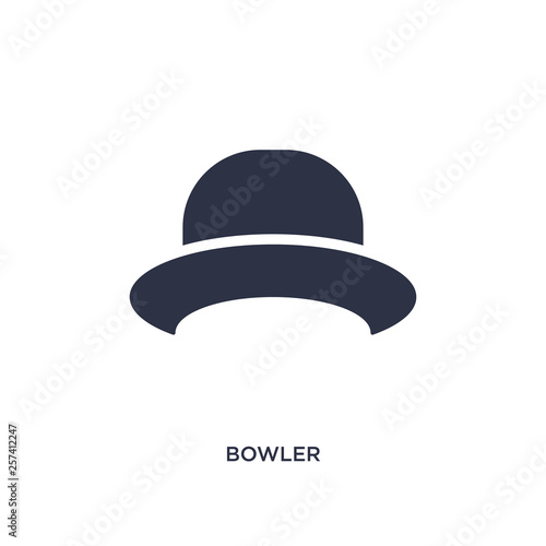bowler icon on white background. Simple element illustration from clothes concept.