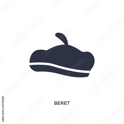 beret icon on white background. Simple element illustration from clothes concept.