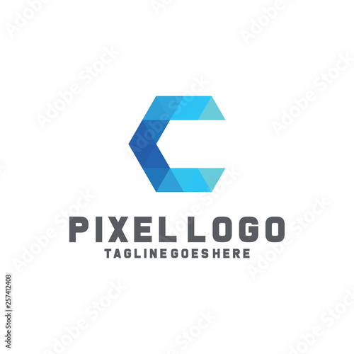 Free Download Pixel Logo / Technology Icon / Company Logo Vector / Modern Symbol Design Inspiration - GFXLoad