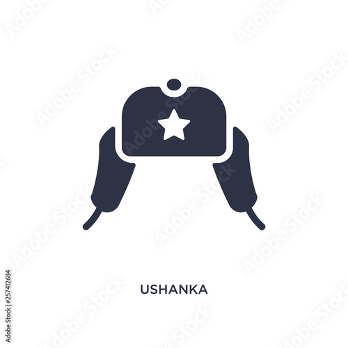 ushanka icon on white background. Simple element illustration from clothes concept.