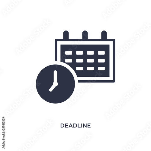 deadline icon on white background. Simple element illustration from creative pocess concept.