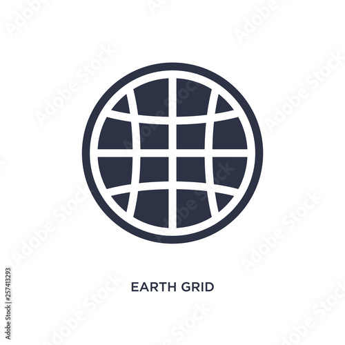earth grid icon on white background. Simple element illustration from delivery and logistic concept.
