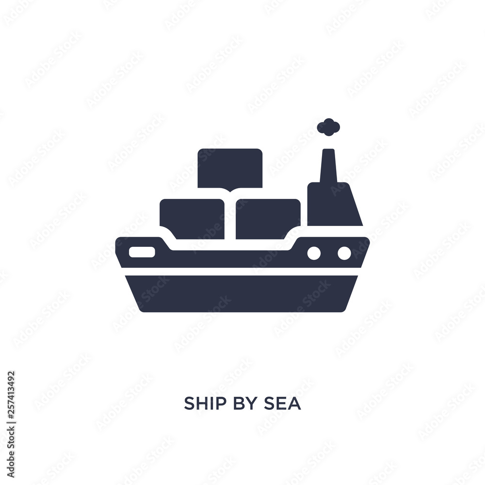 ship by sea icon on white background. Simple element illustration from delivery and logistics concept. ship by sea icon on white background. Simple element illustration from delivery and logistics concept.