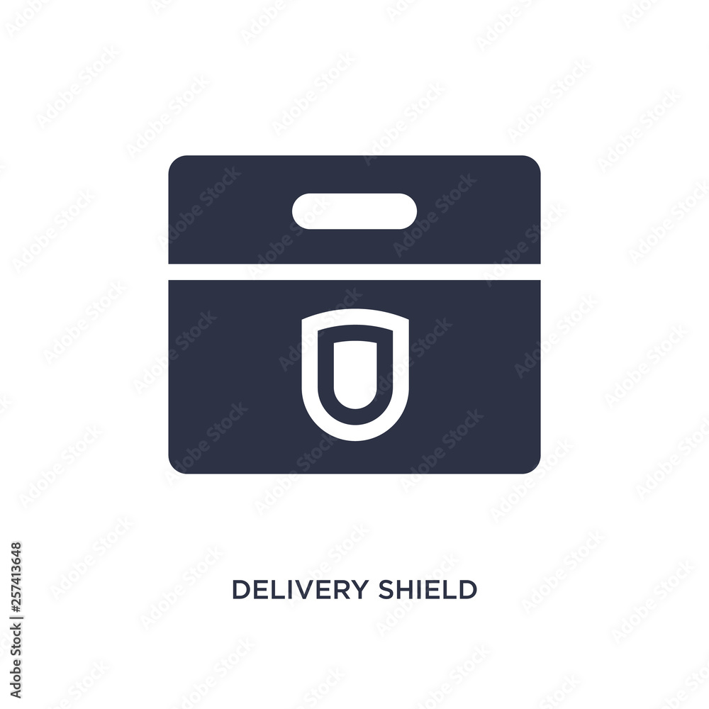 delivery shield icon on white background. Simple element illustration from delivery and logistics concept. delivery shield icon on white background. Simple element illustration from delivery and logistics concept.