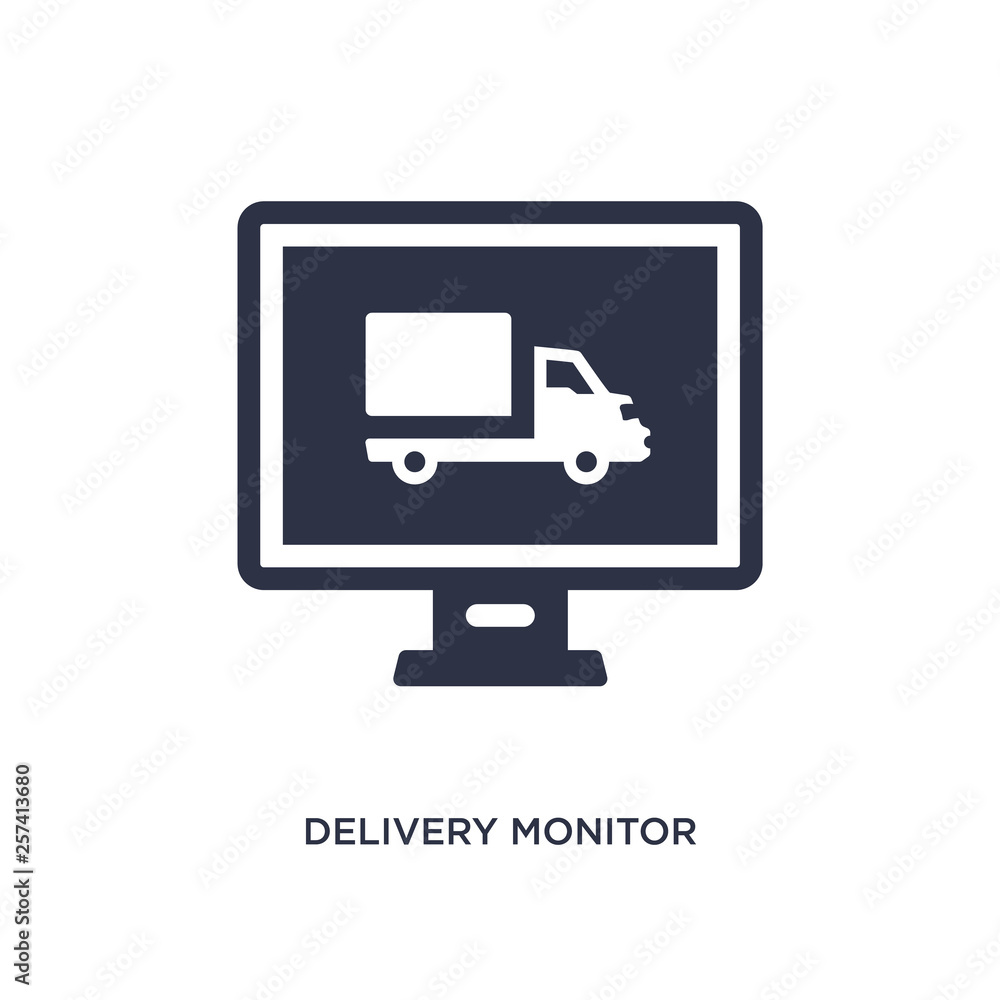 delivery monitor icon on white background. Simple element illustration from delivery and logistics concept. delivery monitor icon on white background. Simple element illustration from delivery and logistics concept.
