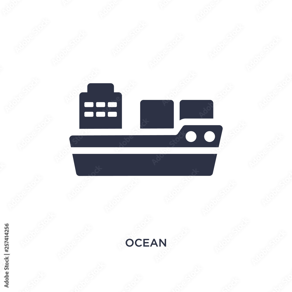 ocean transportation icon on white background. Simple element illustration from delivery and logistics concept. ocean transportation icon on white background. Simple element illustration from delivery and logistics concept.