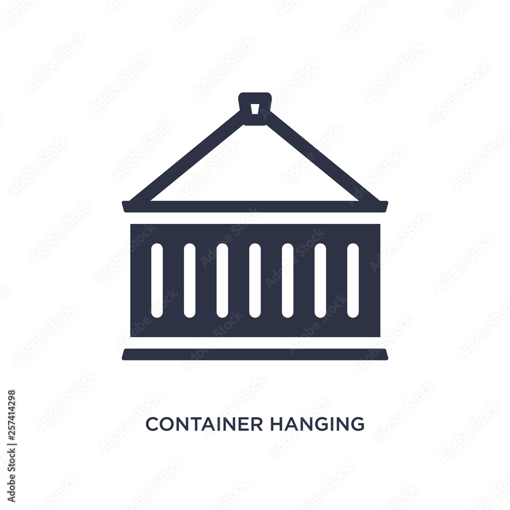 container hanging icon on white background. Simple element illustration from delivery and logistics concept. container hanging icon on white background. Simple element illustration from delivery and logistics concept.