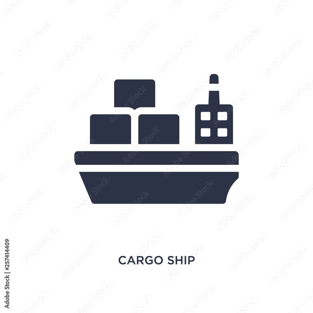 cargo ship icon on white background. Simple element illustration from packing and delivery concept. cargo ship icon on white background. Simple element illustration from packing and delivery concept.