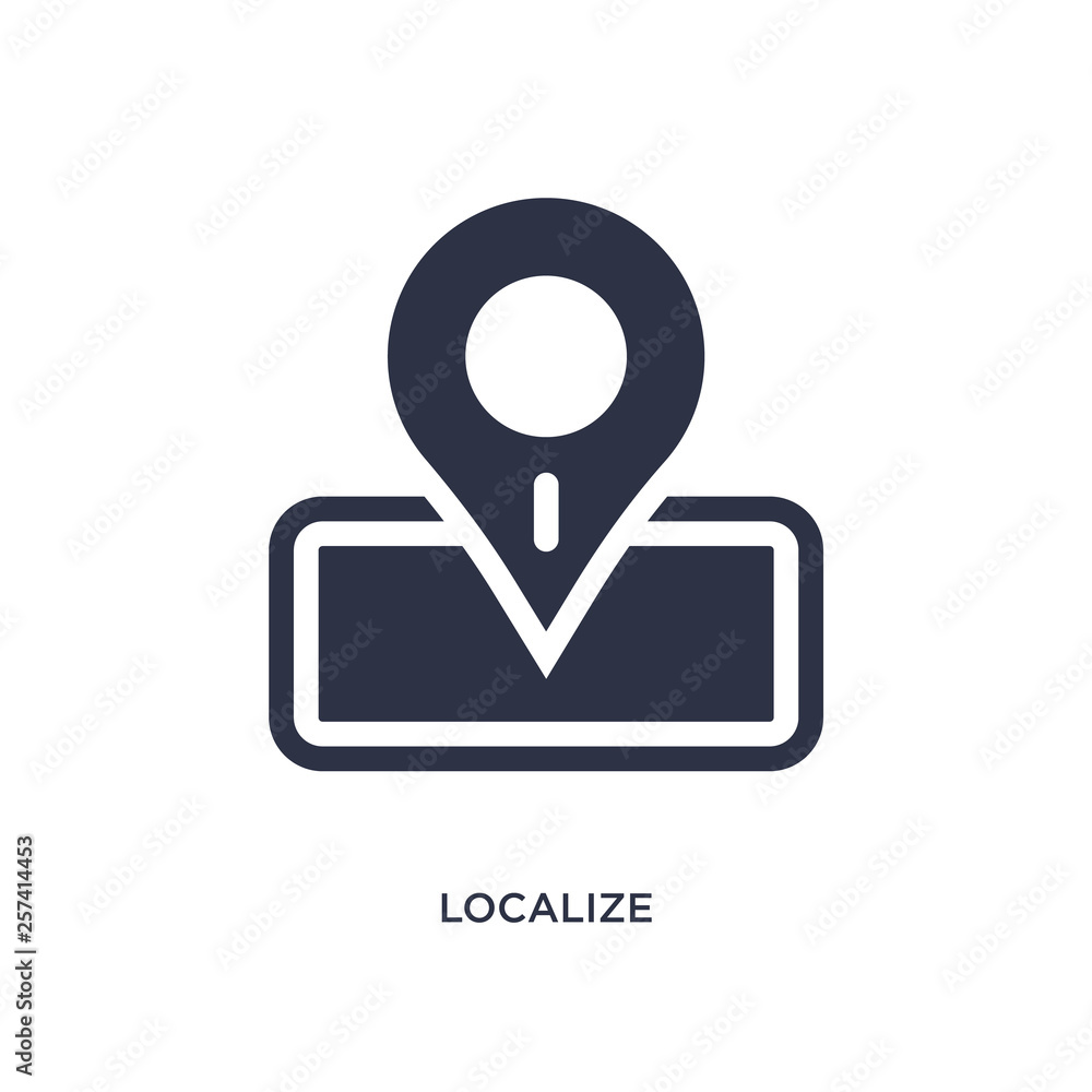 localize icon on white background. Simple element illustration from packing and delivery concept. localize icon on white background. Simple element illustration from packing and delivery concept.