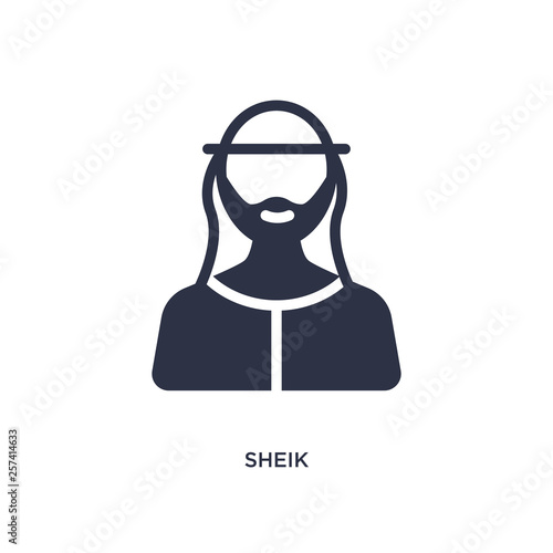 sheik icon on white background. Simple element illustration from desert concept.