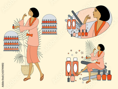 Woman with manicure accessories