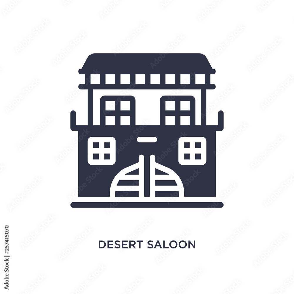 desert saloon icon on white background. Simple element illustration from desert concept.