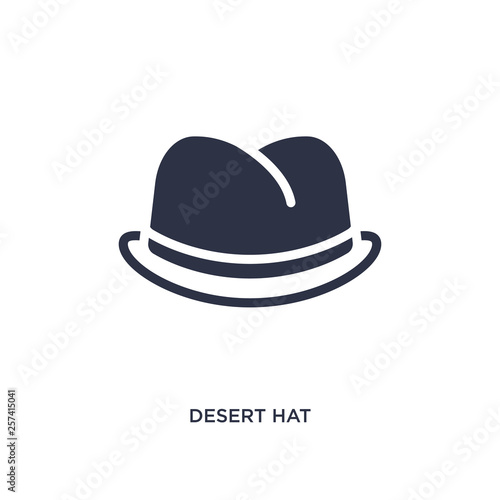 desert hat icon on white background. Simple element illustration from desert concept.