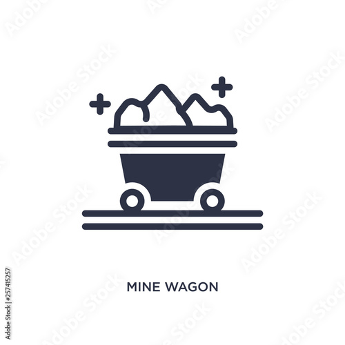 mine wagon icon on white background. Simple element illustration from desert concept.