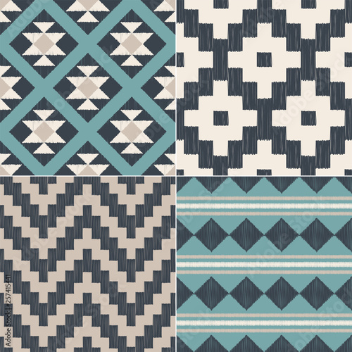 seamless geometric tribal Aztec textile pattern for home interior design