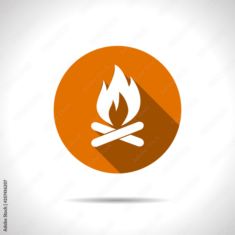 Burning bonfire illustration. Camping and traveling vector icon Burning bonfire illustration. Camping and traveling vector icon