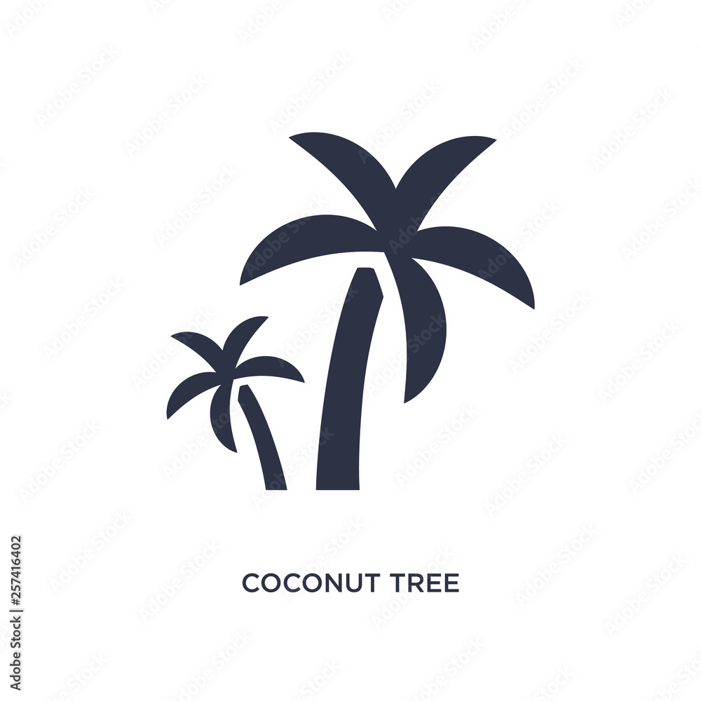 Obraz premium coconut tree icon on white background. Simple element illustration from ecology concept.