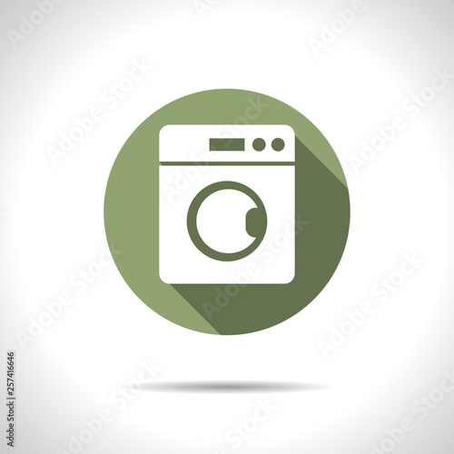 washing machine illustration. Laundry flat vector icon