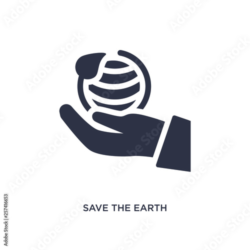 save the earth icon on white background. Simple element illustration from ecology concept.