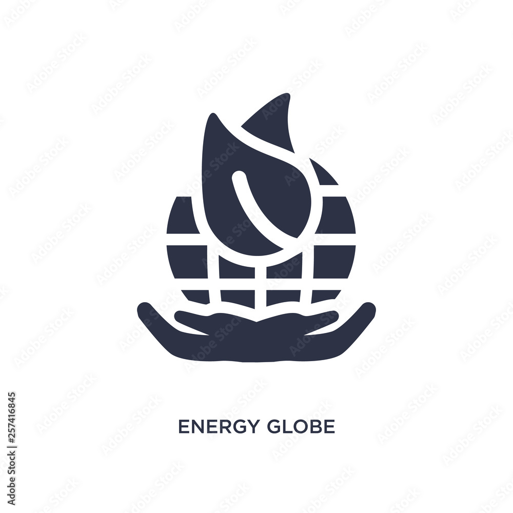 energy globe icon on white background. Simple element illustration from ecology concept. energy globe icon on white background. Simple element illustration from ecology concept.