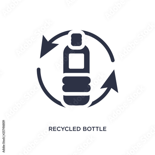 recycled bottle icon on white background. Simple element illustration from ecology concept.