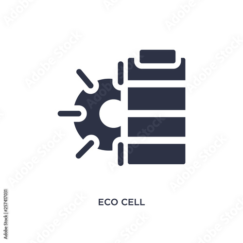 eco cell icon on white background. Simple element illustration from ecology concept.