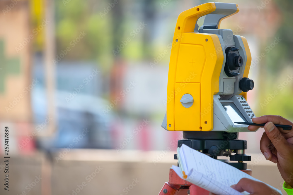 Theodolite in construction,Land surveying and construction equipment, Survey equipment in construction Theodolite in construction,Land surveying and construction equipment, Survey equipment in construction