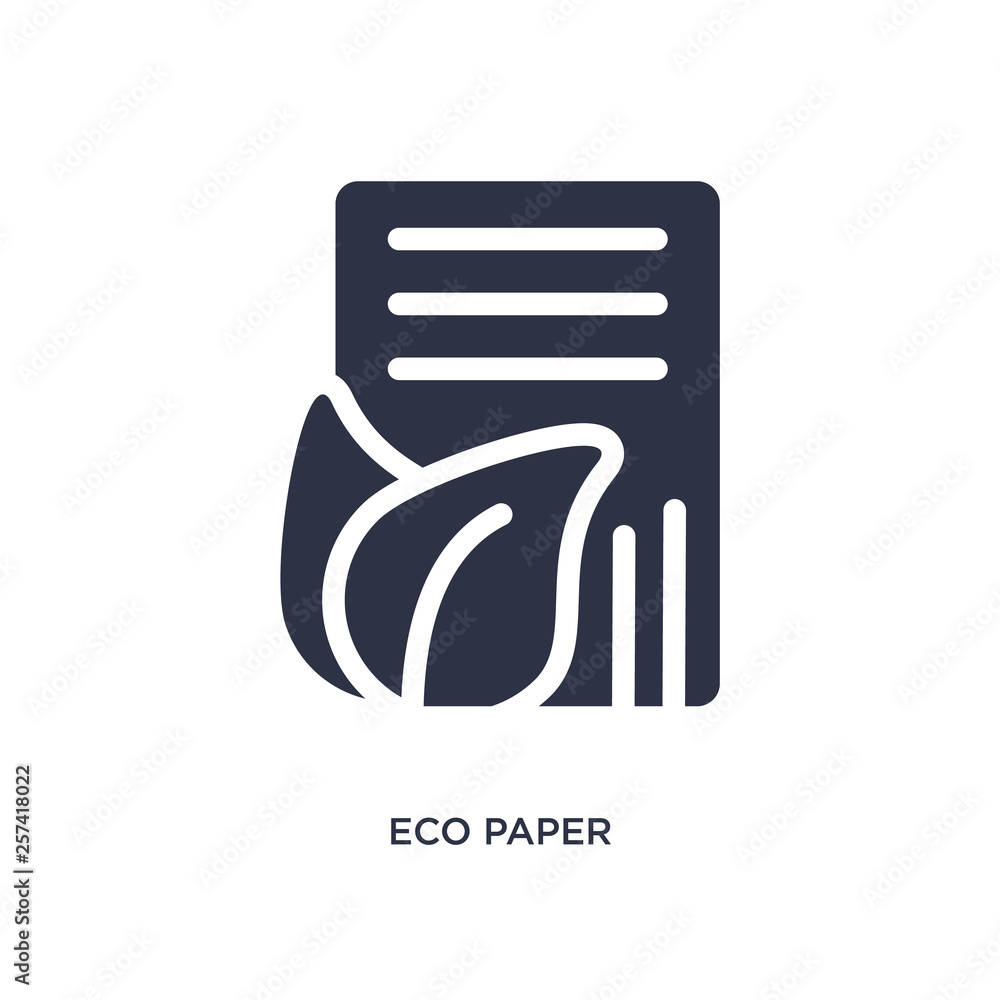 eco paper icon on white background. Simple element illustration from ecology concept. eco paper icon on white background. Simple element illustration from ecology concept.