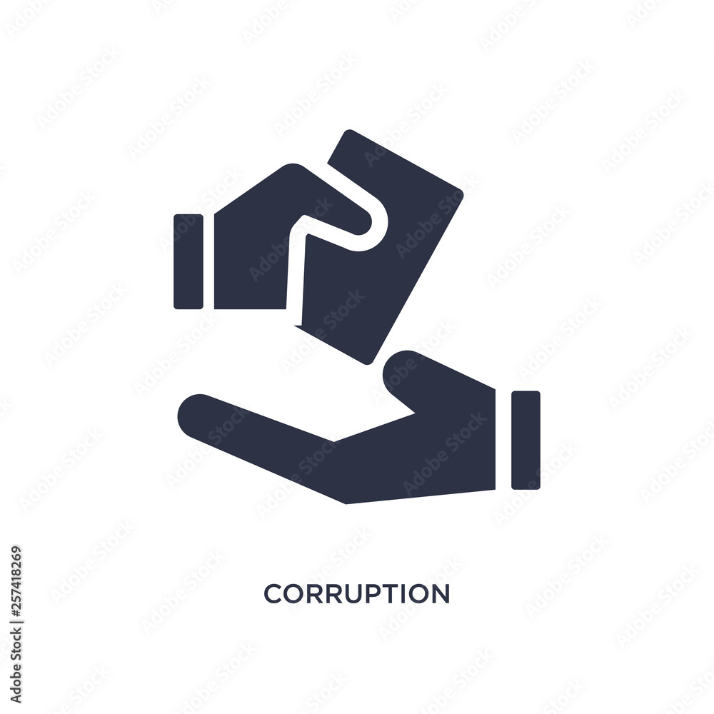 corruption icon on white background. Simple element illustration from ethics concept. corruption icon on white background. Simple element illustration from ethics concept.
