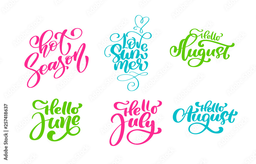 Travel lifestyle motivational phrases set. Hand drawn summer vector calligraphy lettering text. Vacation quotes, phrases and words. For greeting card template collection Travel lifestyle motivational phrases set. Hand drawn summer vector calligraphy lettering text. Vacation quotes, phrases and words. For greeting card template collection