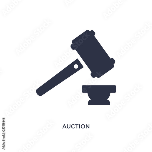 auction icon on white background. Simple element illustration from gdpr concept.