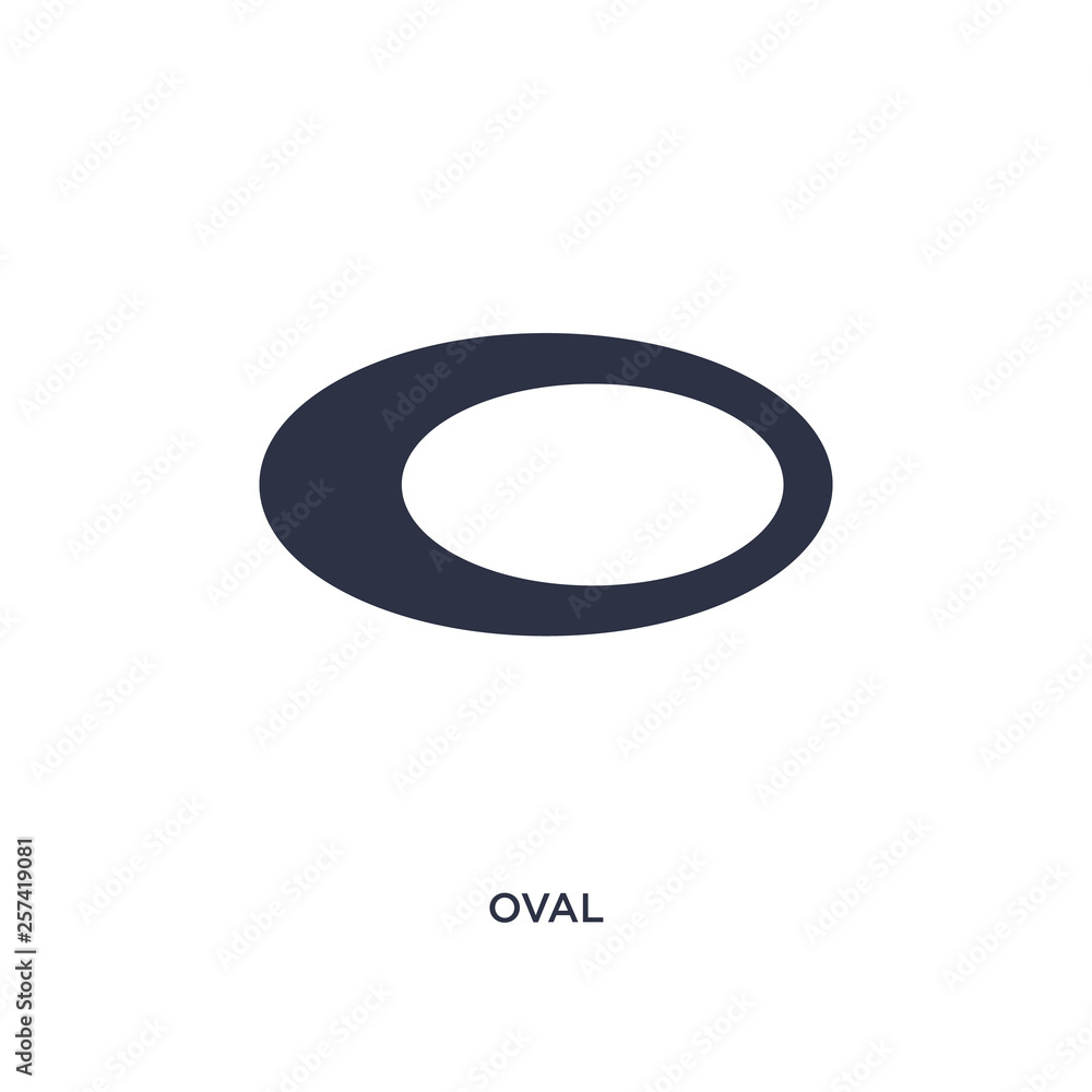 oval icon on white background. Simple element illustration from geometric figure concept. oval icon on white background. Simple element illustration from geometric figure concept.