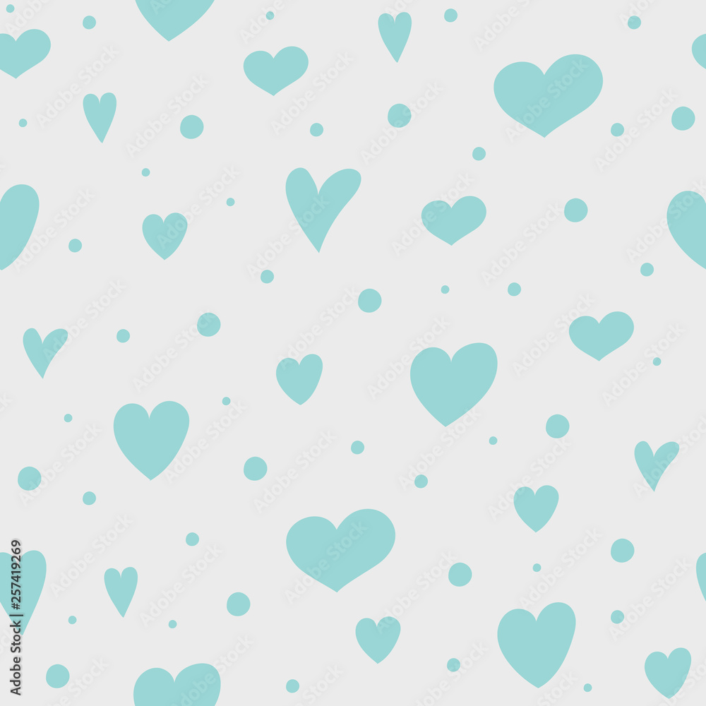 Colorful background with hand drawn hearts. Valentine's Day, Mother's Day and Women's Day. Vector